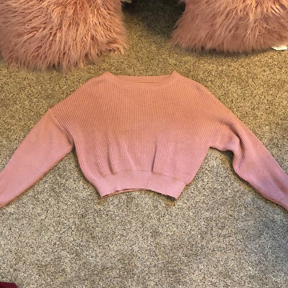 Pink crop top sweater